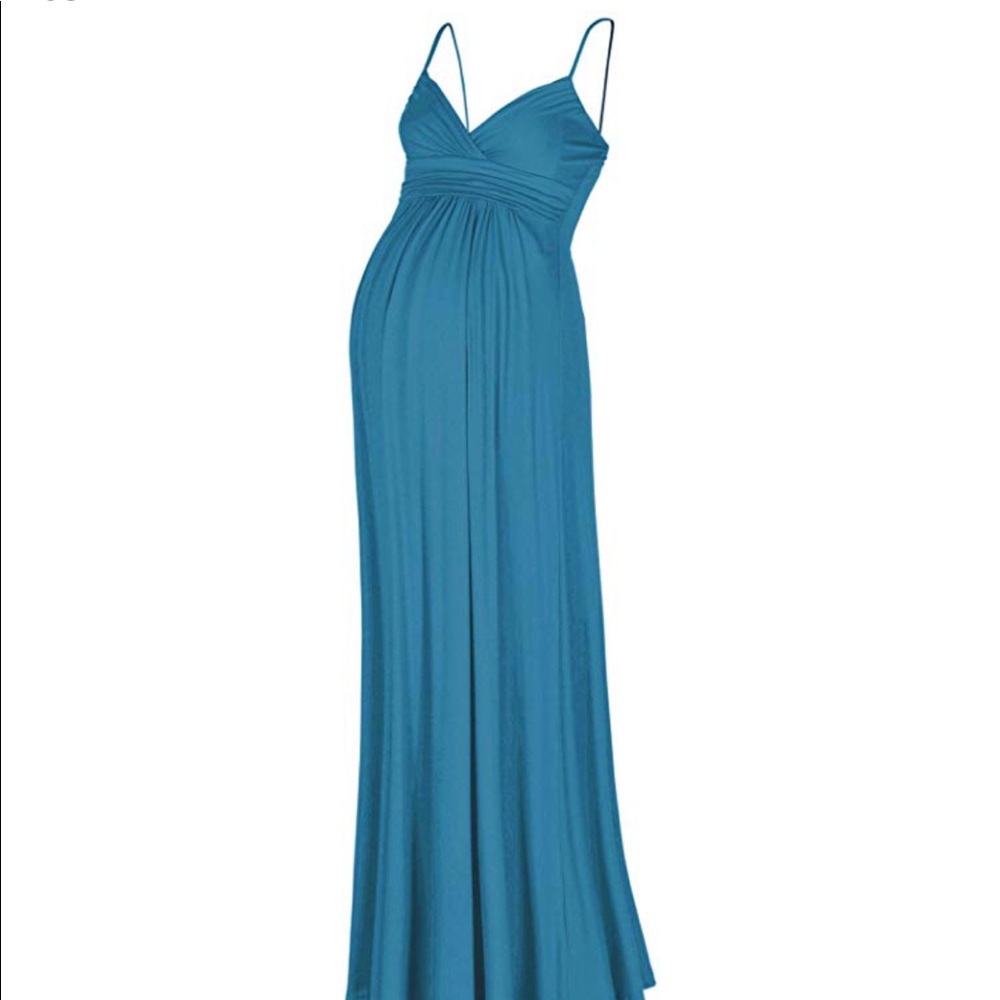 Beachcoco Teal Maxi Dress with Spaghetti Straps